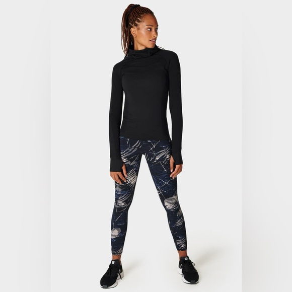 NWOT Sweaty Betty Athlete Hooded Long Sleeve Running Top In Sunset Pink - Medium - Picture 3 of 16